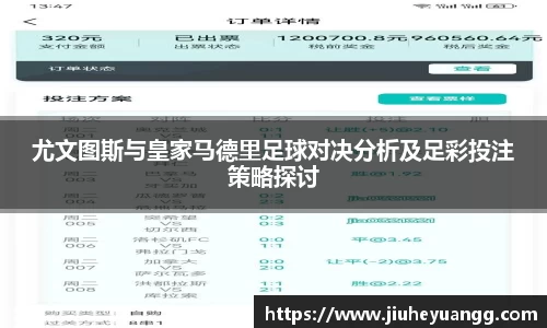 尤文图斯与皇家马德里足球对决分析及足彩投注策略探讨